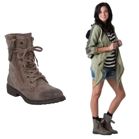 Roxy Shoes - ROXY Rockford Boot Distressed faux leather quilted Brown Women's Size 8